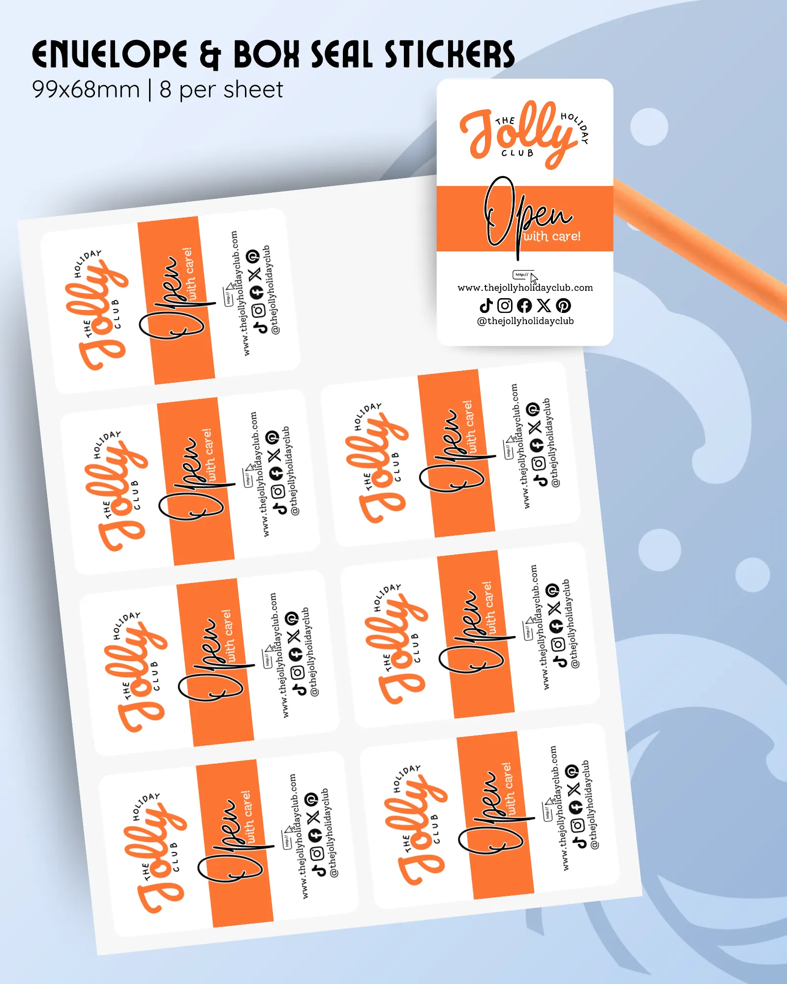 customisable envelope and box seal stickers.