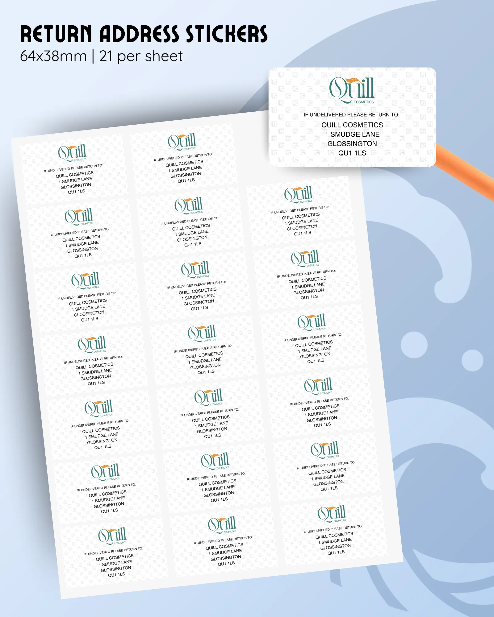 customisable return address stickers.