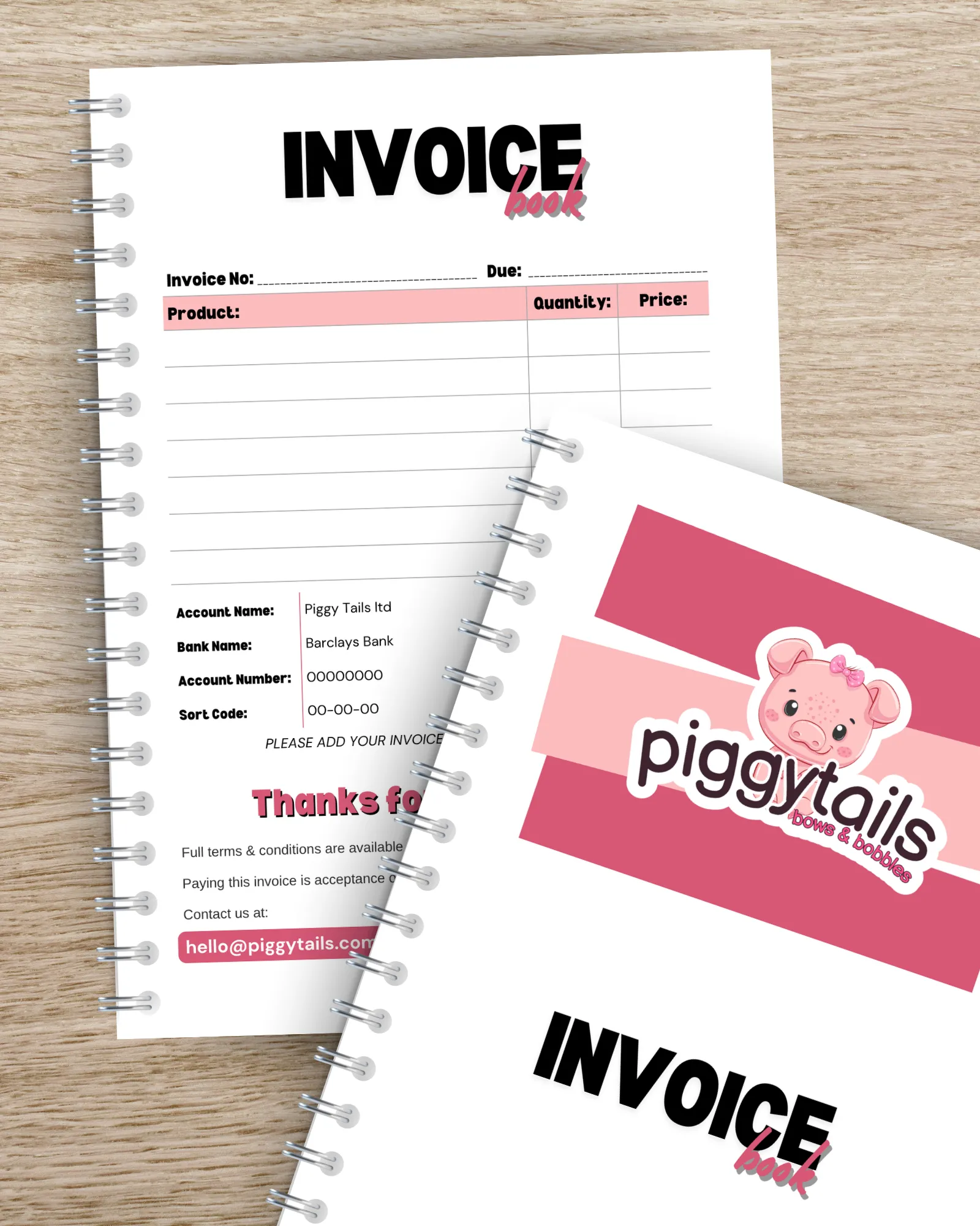 custom invoice book