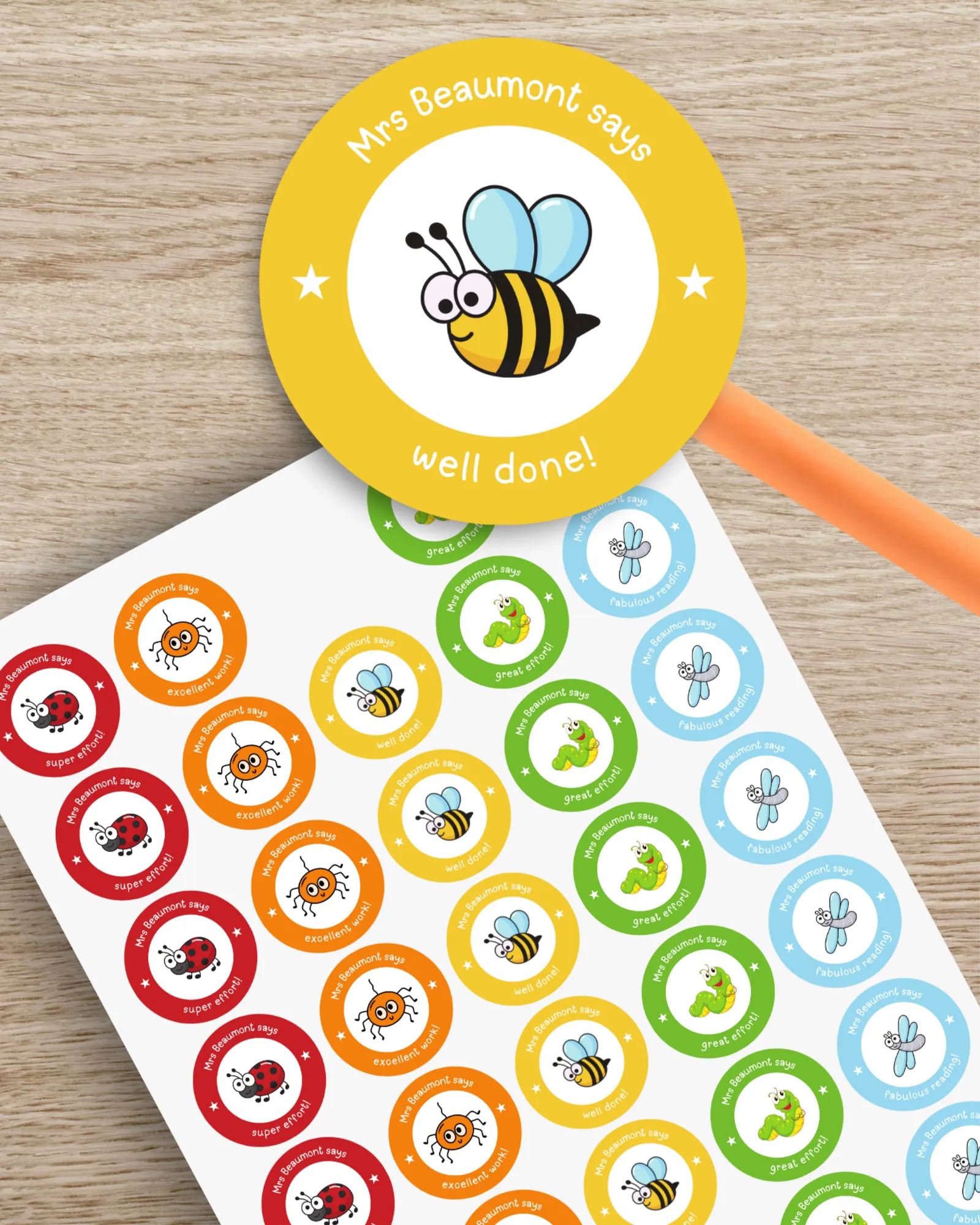 Personalised Reward Stickers - Insect Friends