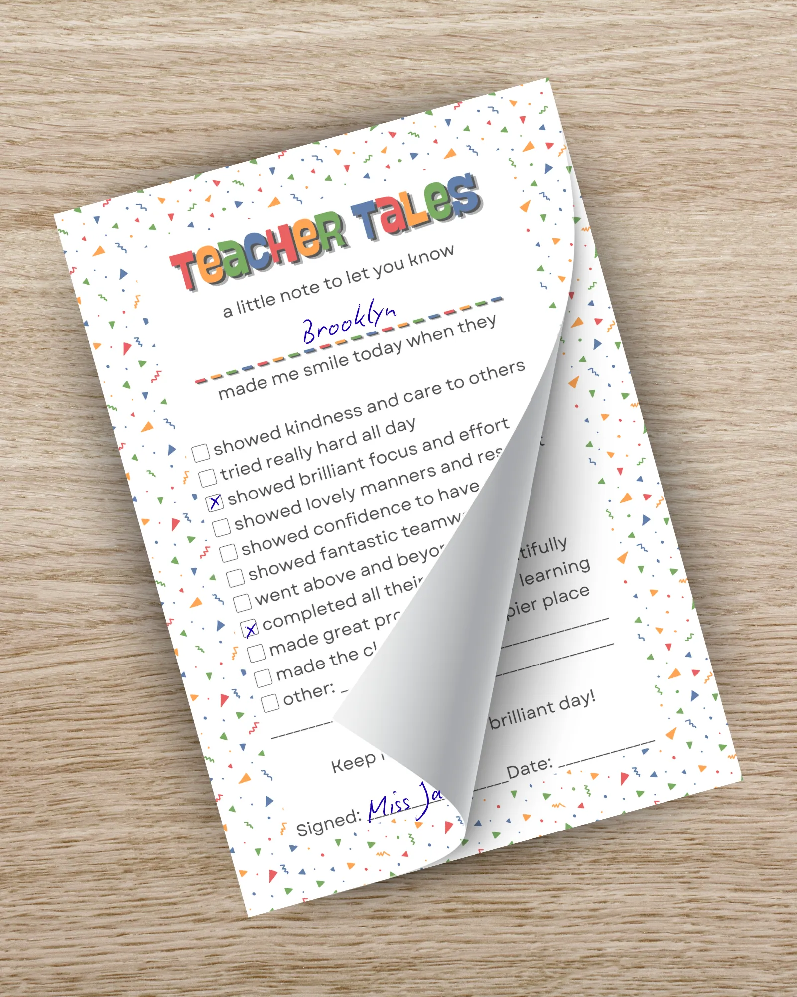 Custom Teacher Notepad