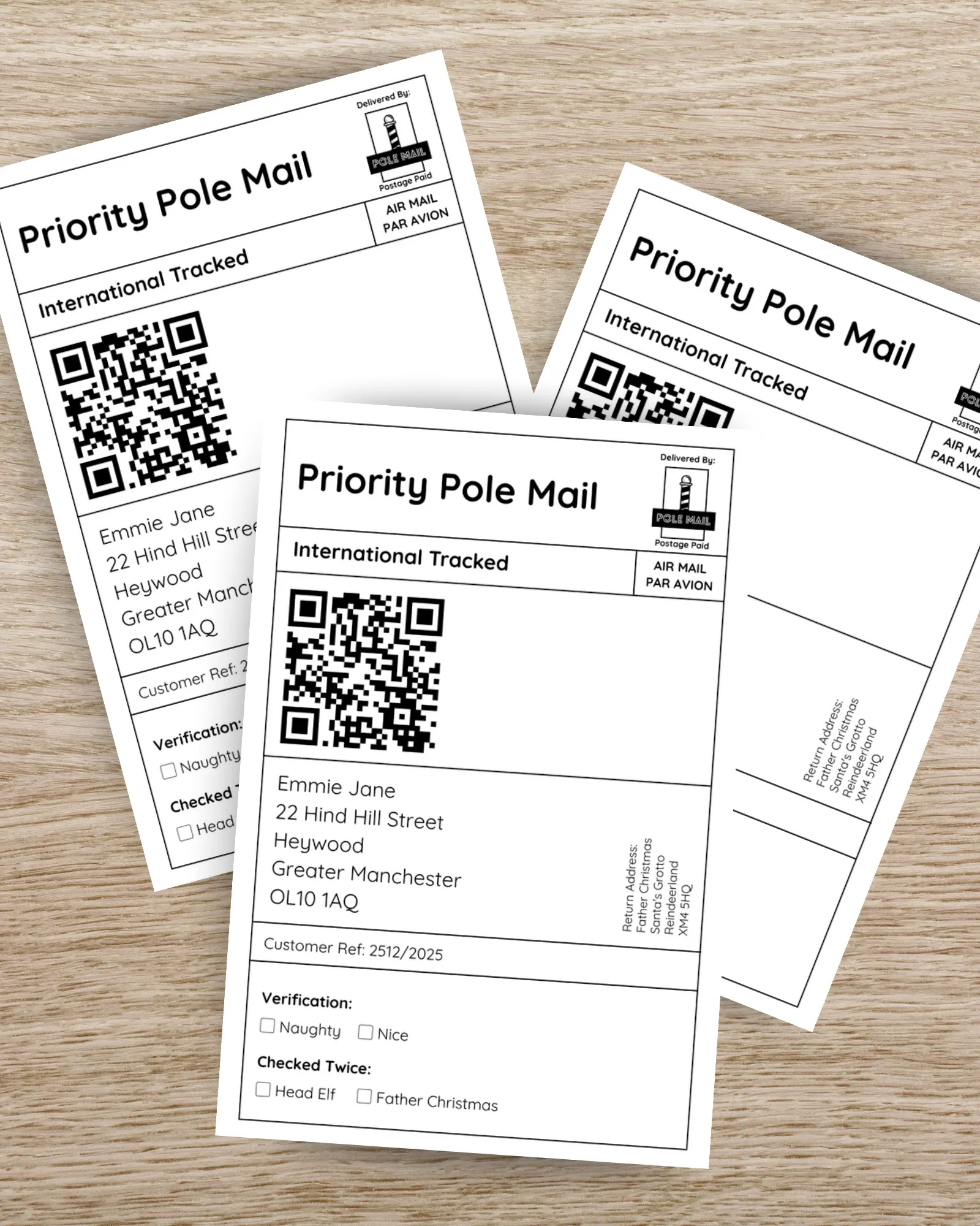 Personalised North Pole Mail Labels
