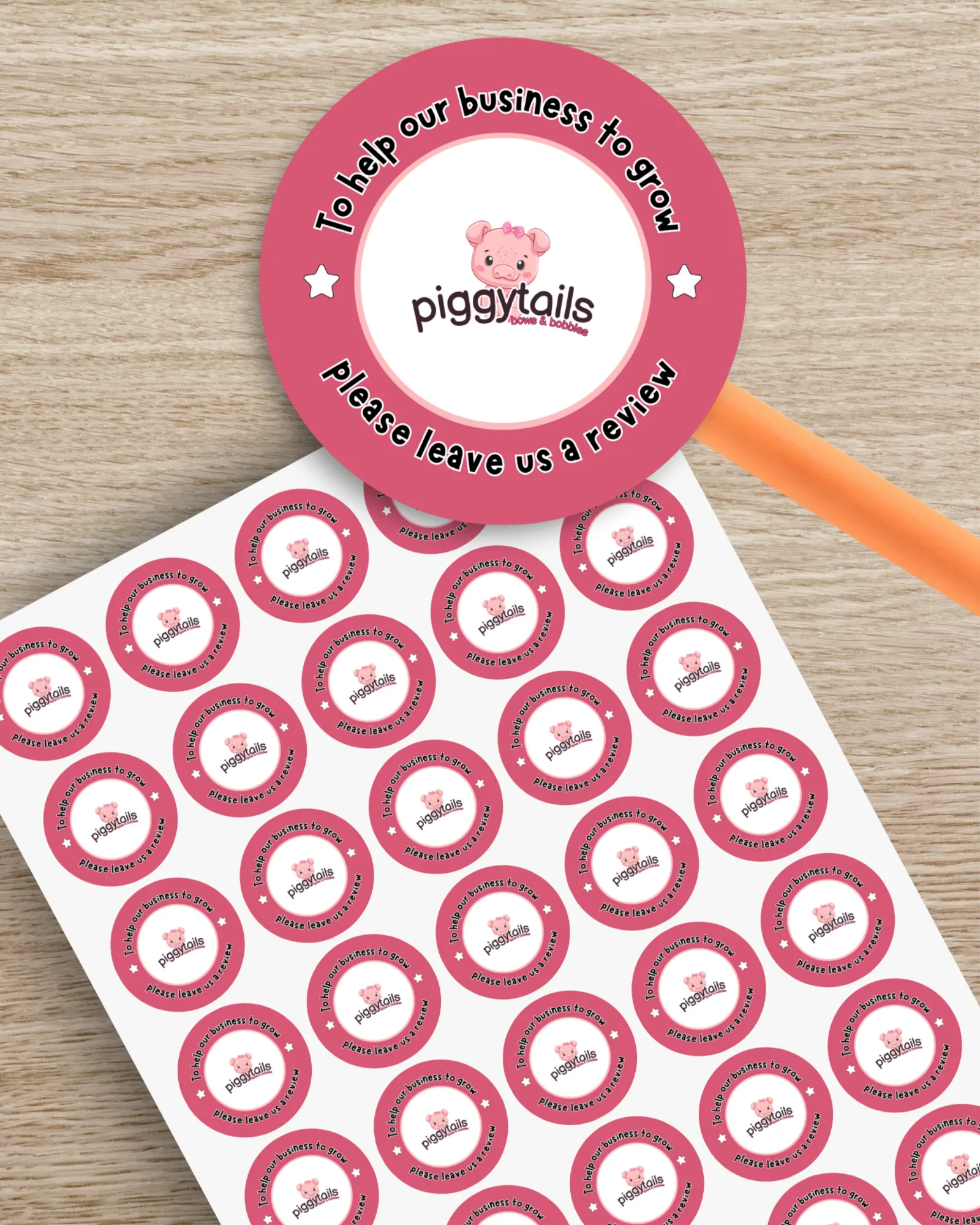 Custom Review Sticker Sheets