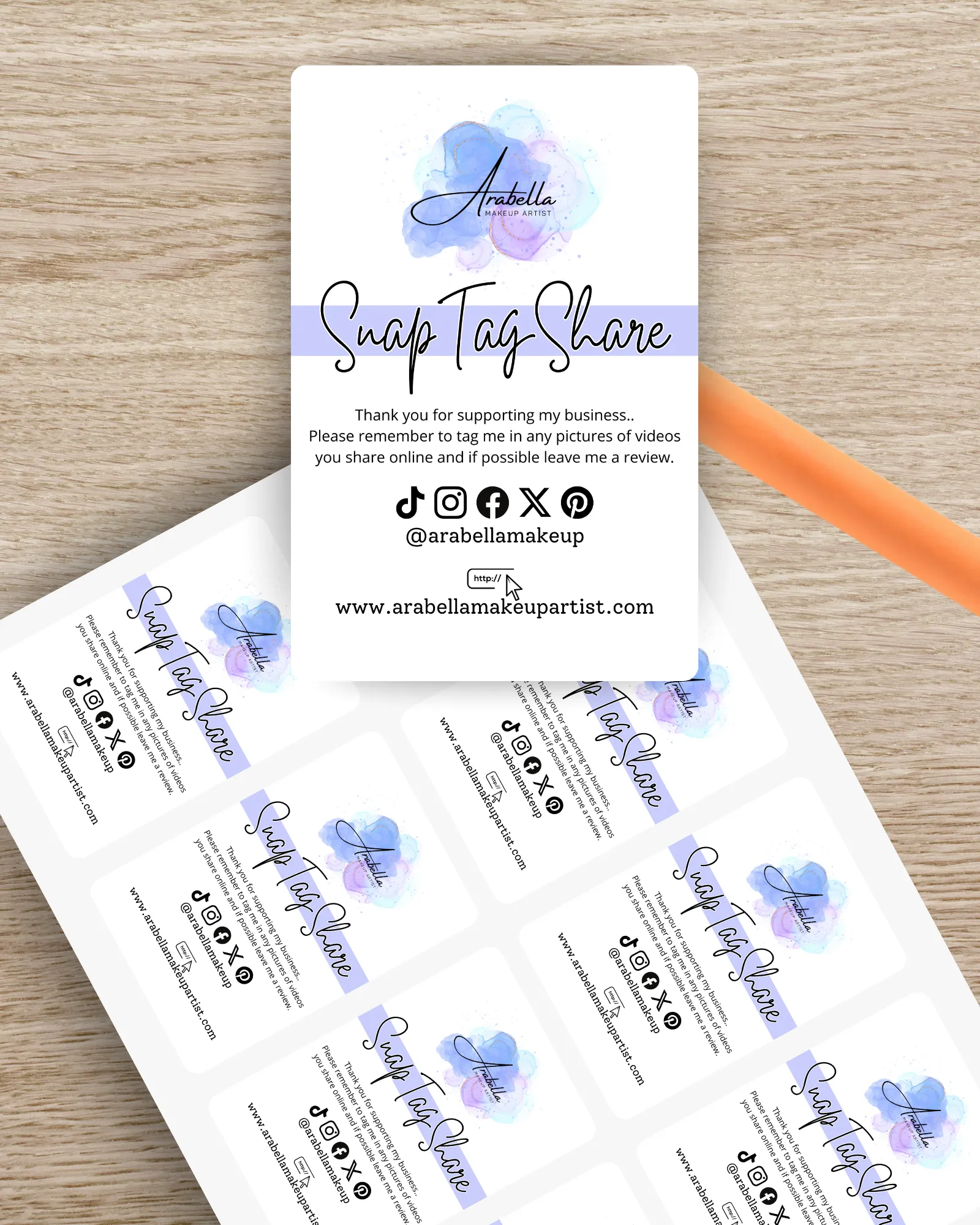 Snap, Tag and Share Sticker Sheets