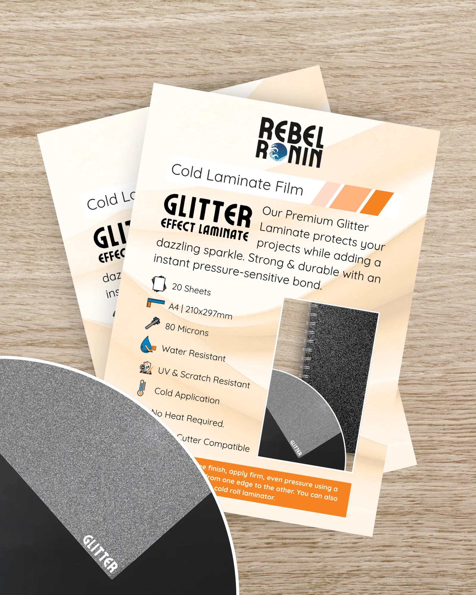Glitter Effect Cold Laminate Sheets