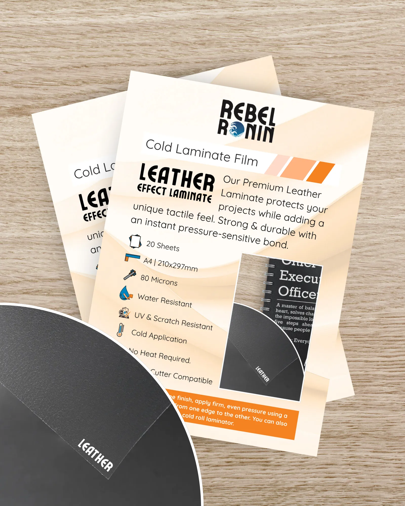 Leather Effect Cold Laminate Sheets